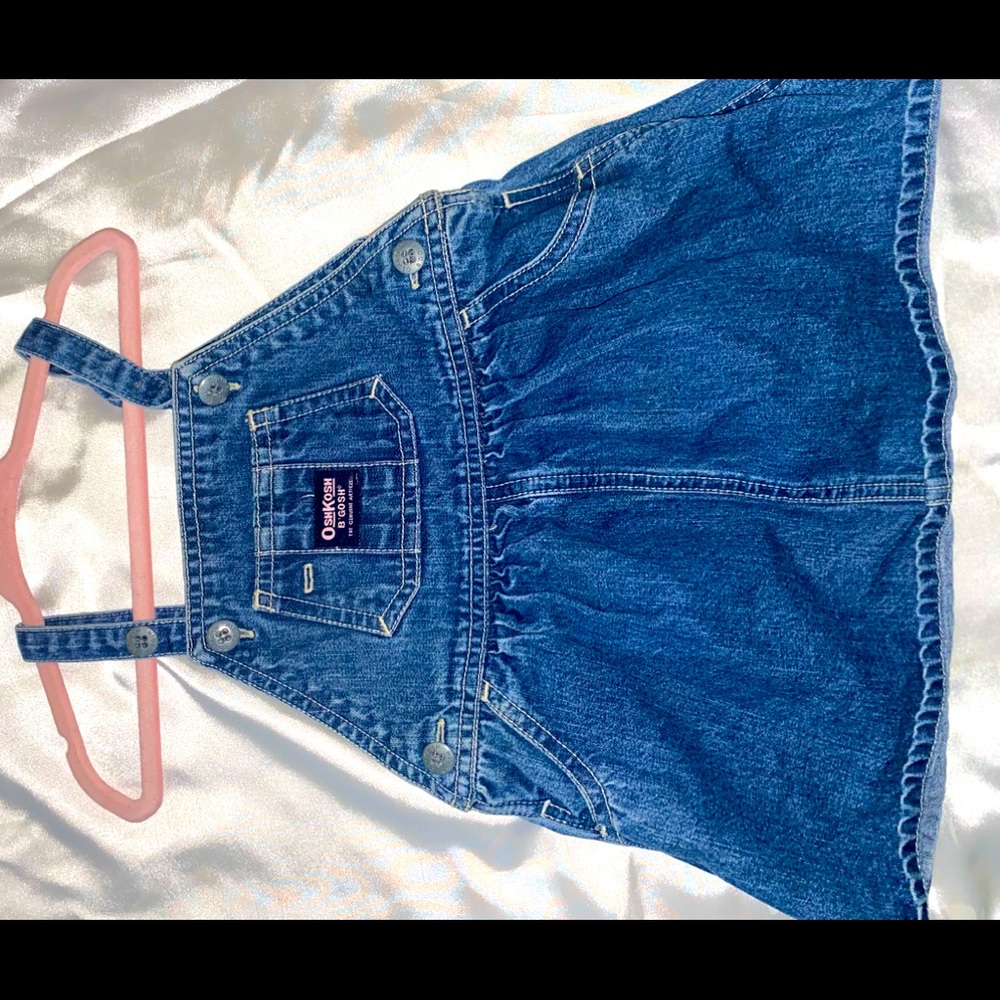 Osh kosh baby girl blue Jean overall dress